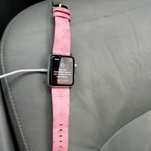 Apple watch series 3 w/ real leather Louie V straps
